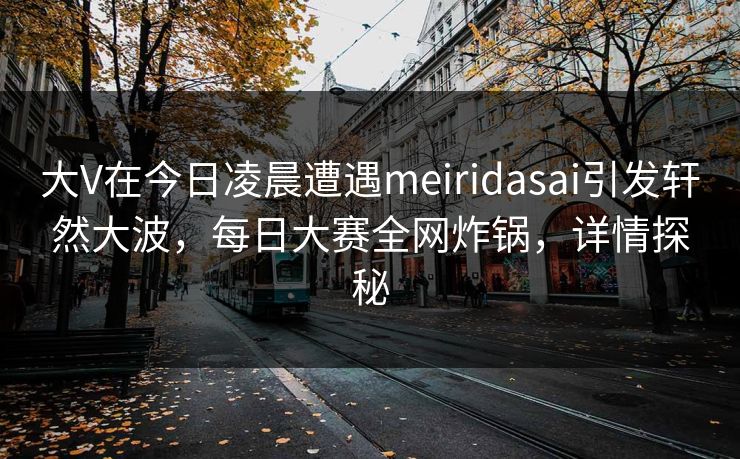 大V在今日凌晨遭遇meiridasai引发轩然大波，每日大赛全网炸锅，详情探秘  第1张