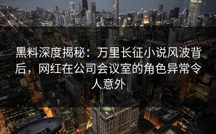 黑料深度揭秘：万里长征小说风波背后，网红在公司会议室的角色异常令人意外  第1张