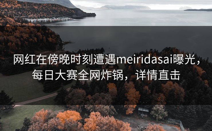 网红在傍晚时刻遭遇meiridasai曝光，每日大赛全网炸锅，详情直击