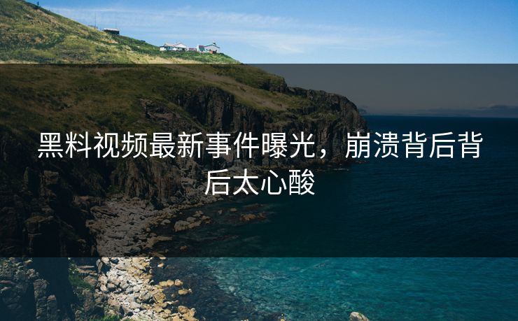 黑料视频最新事件曝光，崩溃背后背后太心酸  第1张