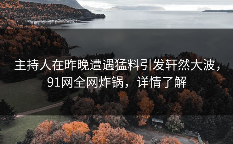 主持人在昨晚遭遇猛料引发轩然大波，91网全网炸锅，详情了解  第1张
